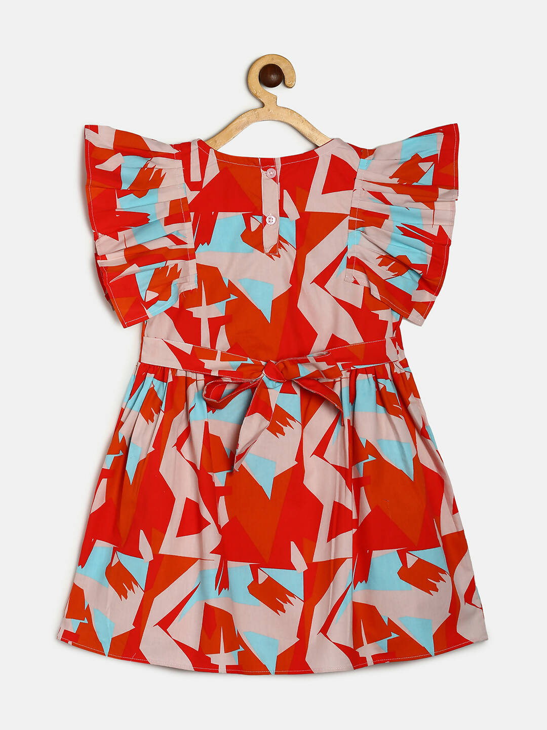 Manet Girls Cotton Frill Bow Frock Printed - Multicolour | Grocsy