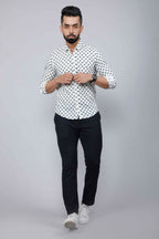 Miravan Men's Grey Floral Print Comfort Cotton Casual Shirt | Grocsy