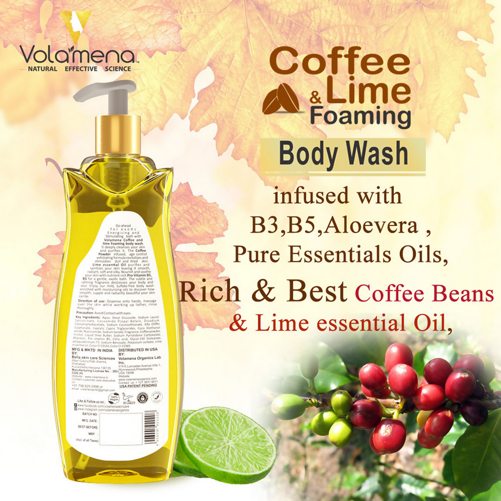 Volamena Coffee And Lime Foaming Body Wash | Grocsy