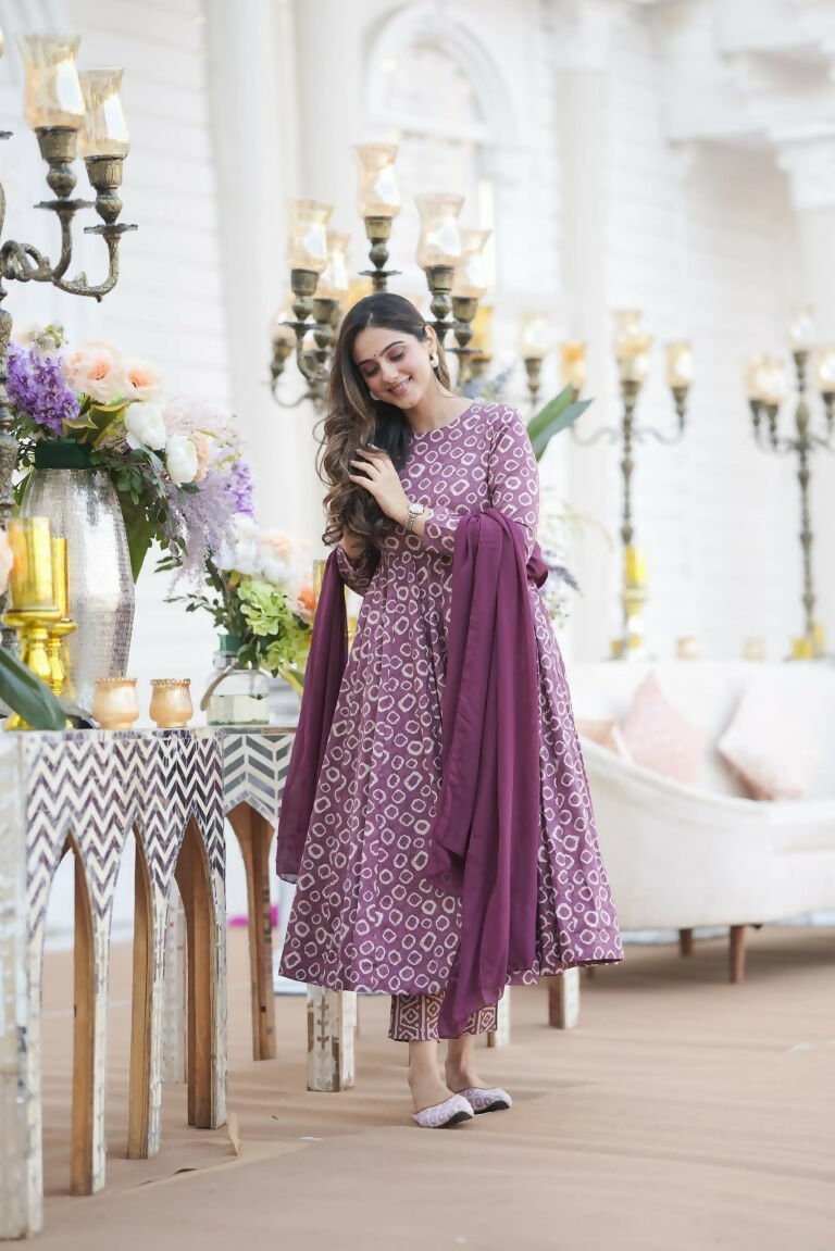 Aayaa Designer Printed Cotton Silk Suit - Multi Color | Grocsy