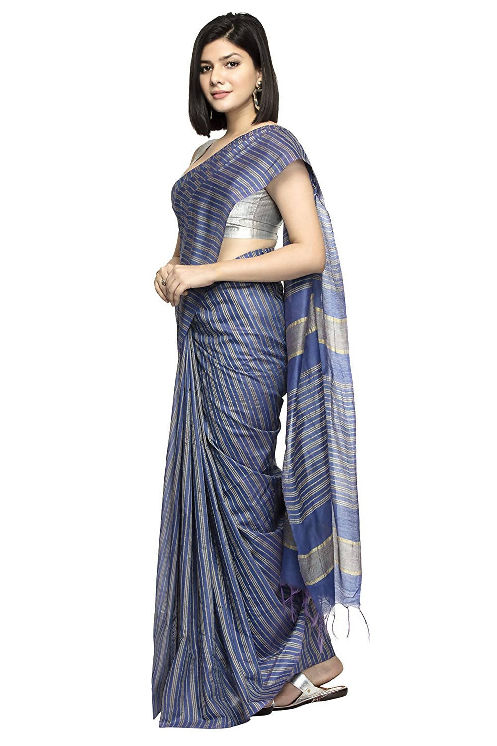 Mominos Fashion Royal Blue Color Bhagalpuri Saree | Grocsy