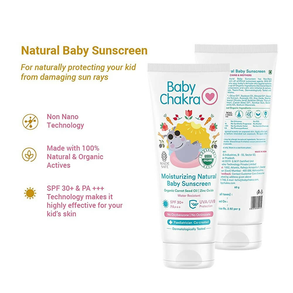 BabyChakra Moisturizing Natural Baby Sunscreen | Grocsy