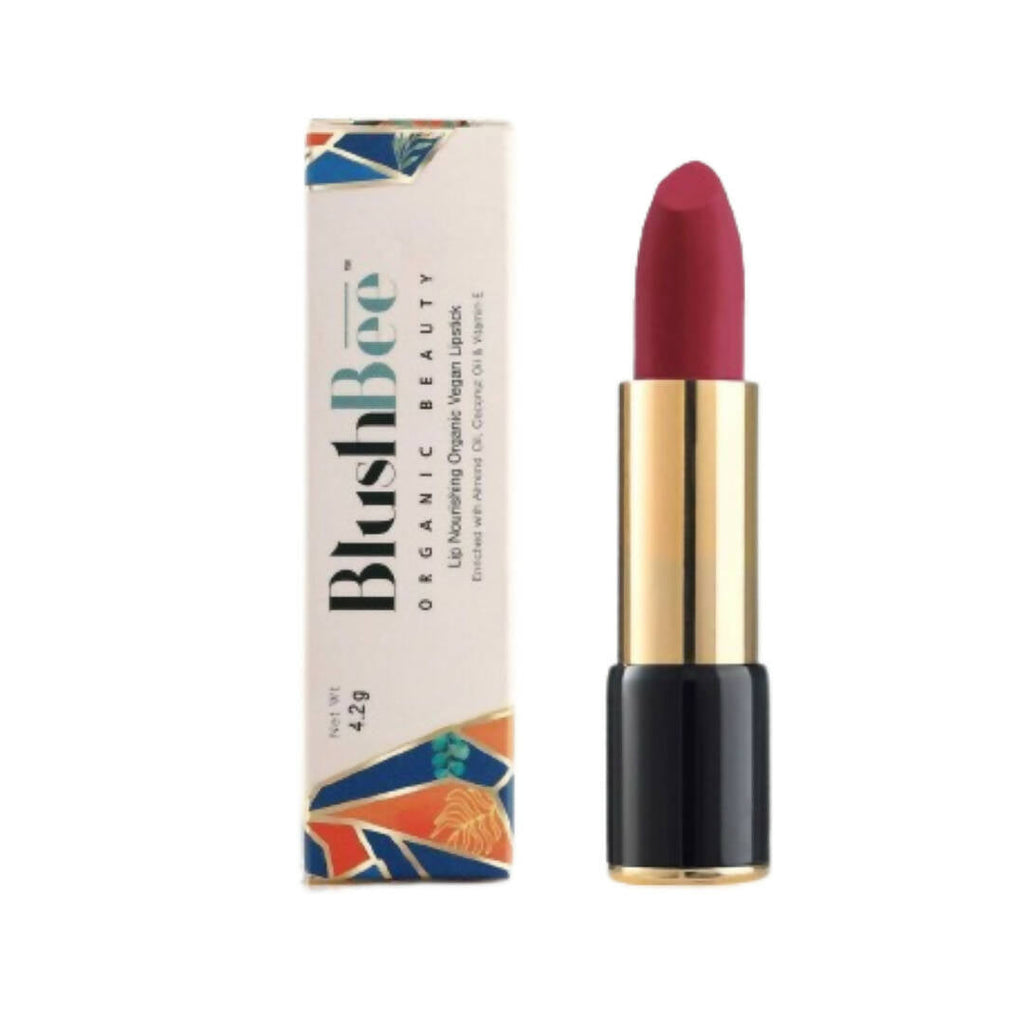 BlushBee Organic Beauty Lip Nourishing Vegan Lipstick - Deep Hue Maroon | Grocsy