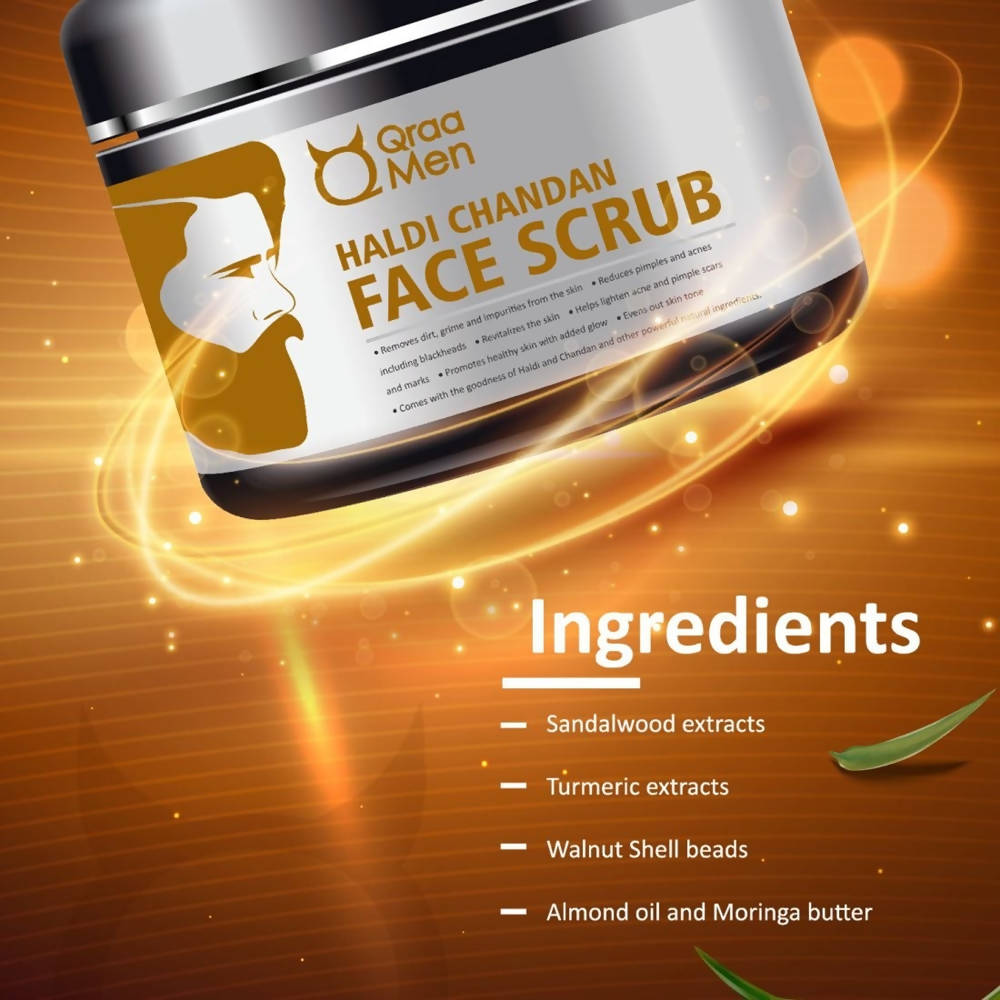 Qraa Men Haldi Chandan Face Scrub | Grocsy
