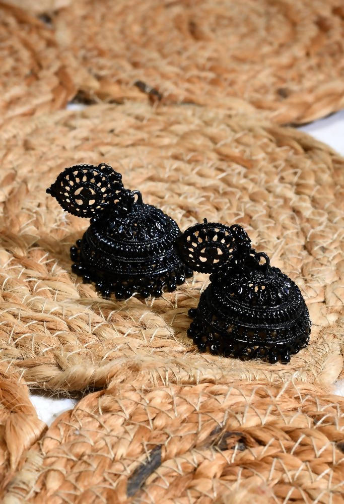 Tehzeeb Creations Black Colour Earrings Jhumki Style | Grocsy