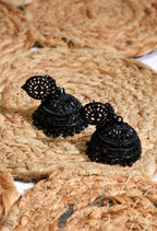 Tehzeeb Creations Black Colour Earrings Jhumki Style | Grocsy