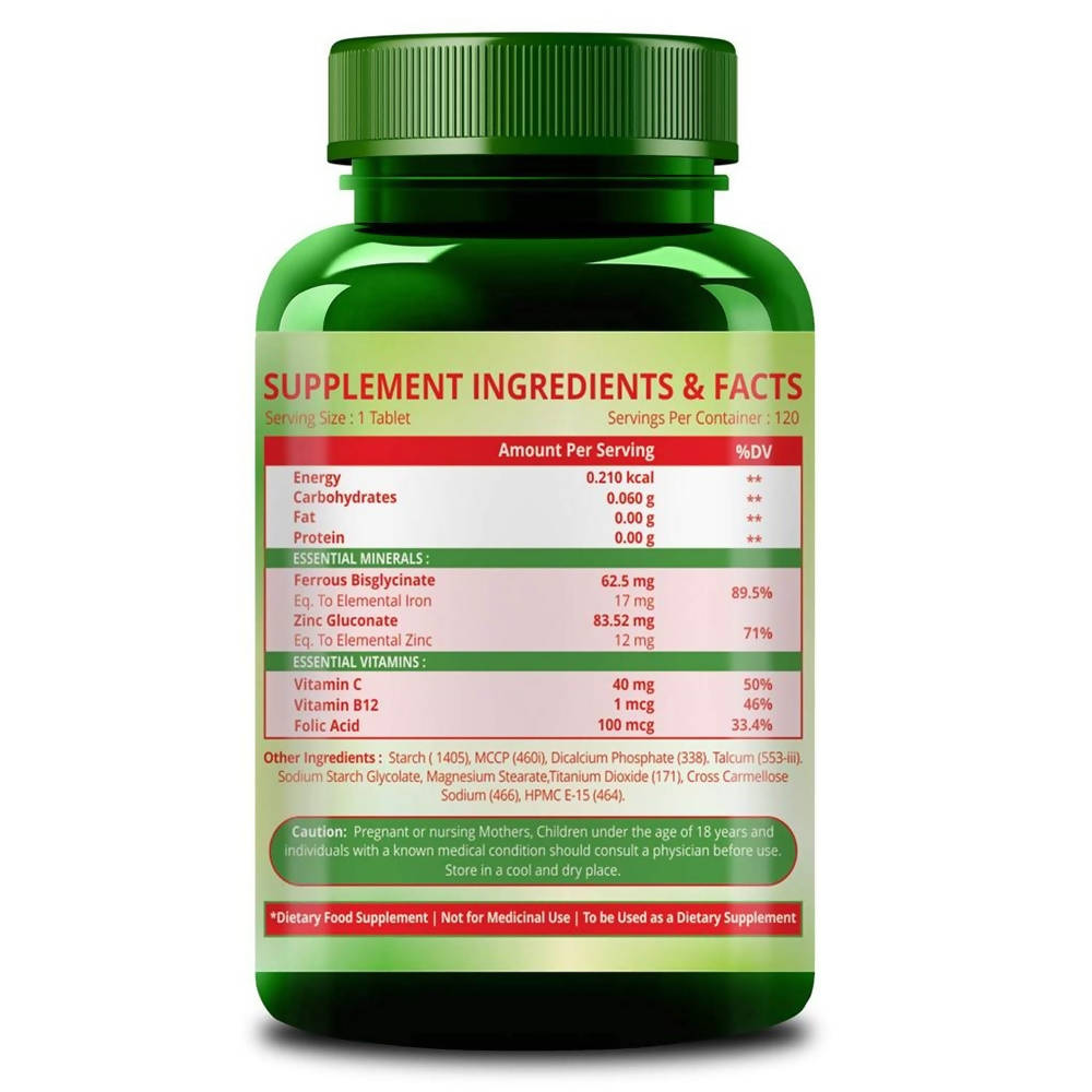 Himalayan Organics Chelated Iron Plus Vitamin C Tablets | Grocsy