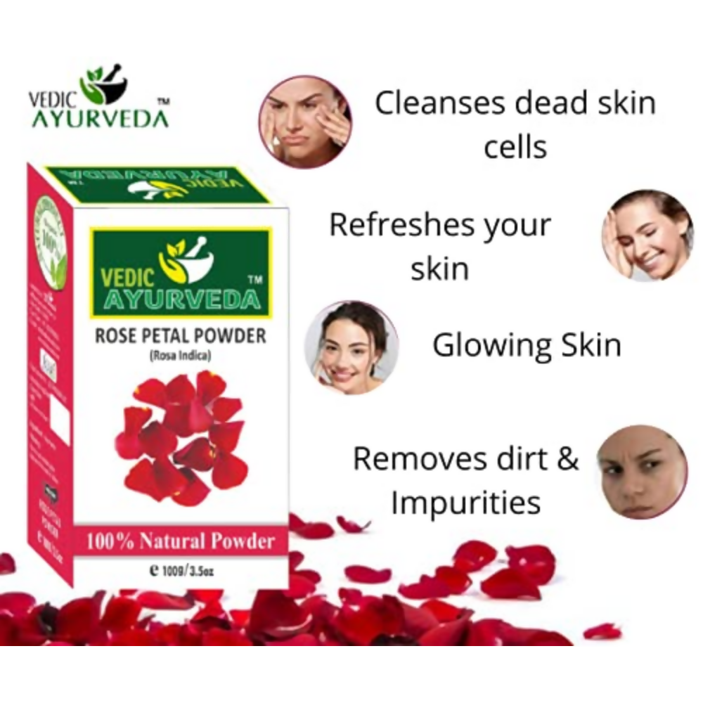 VedicAyurveda Rose Petals Powder | Grocsy