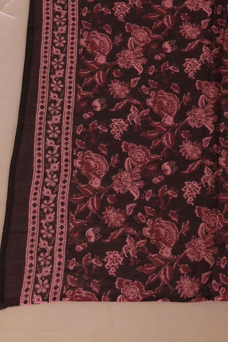 Miravan Women's Plus Size Stunning Maroon Bell Sleeve Floral Printed Anarkali Kurta Dupatta | Grocsy