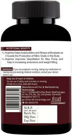 Nutracology L Arginine 1000mg Nitric Oxider Booster For Muscle Gain & Strength Capsules | Grocsy