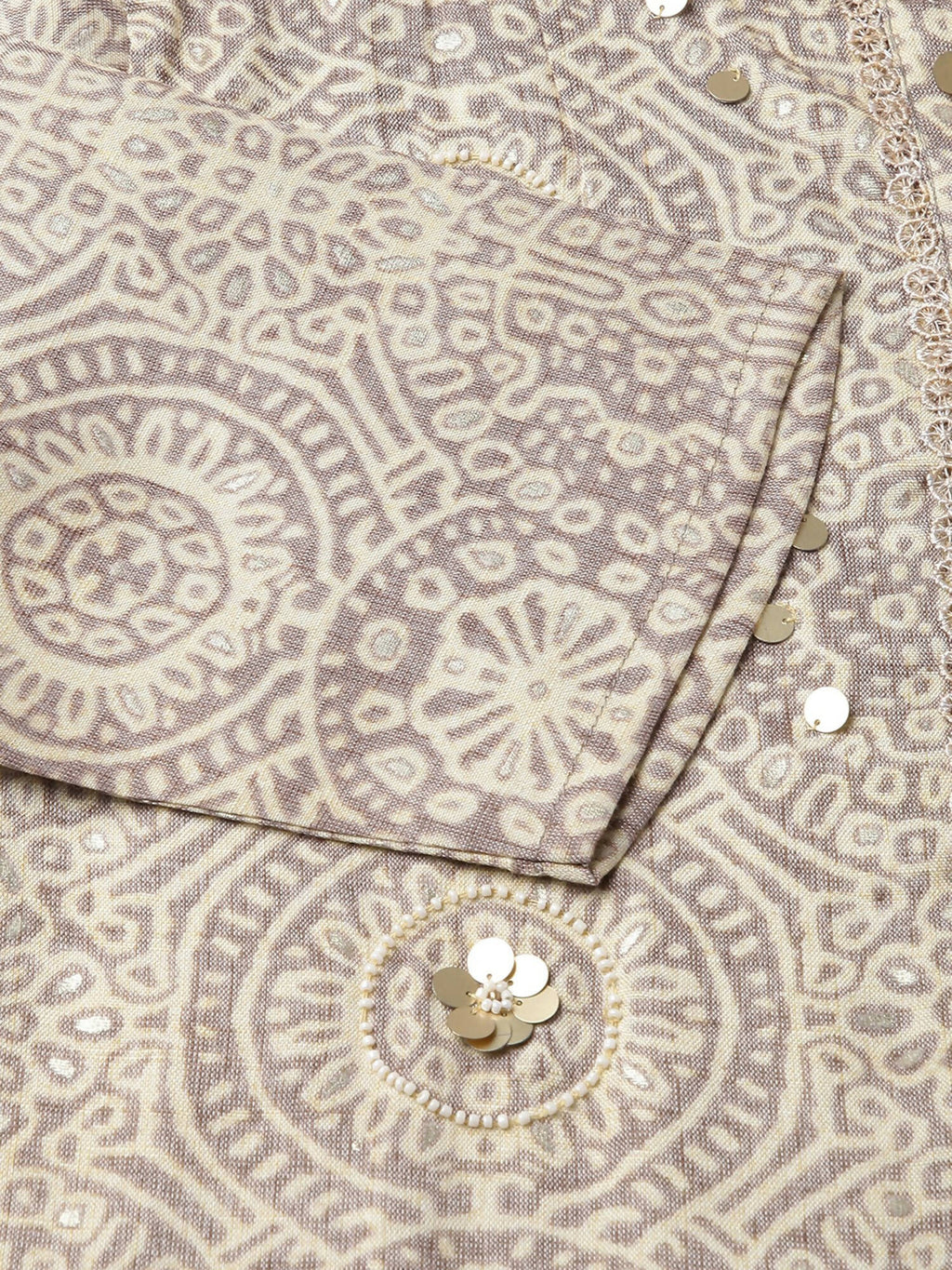 Grey Chiffon Paisley Printed Top - Himanshi | Grocsy