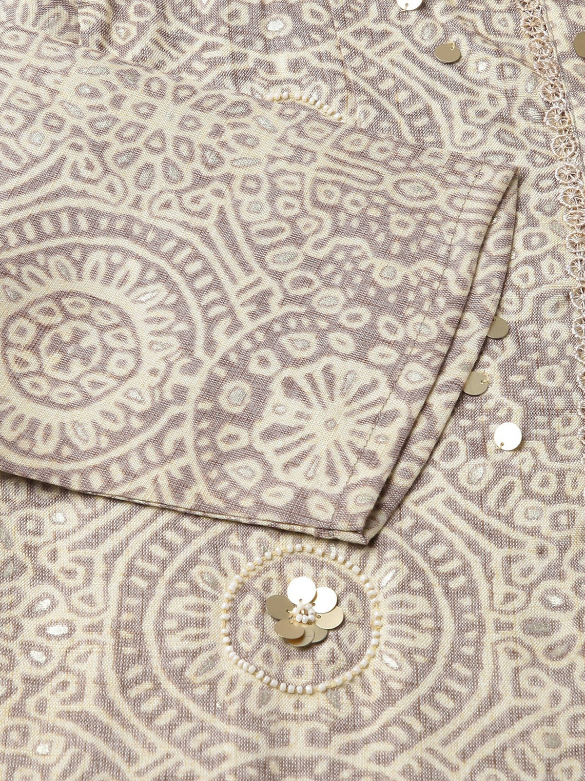 Grey Chiffon Paisley Printed Top - Himanshi | Grocsy