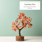 Indianvibez Bodh Carnelian Real Crystal Stone Tree With Wooden Base 300 Beads | Grocsy