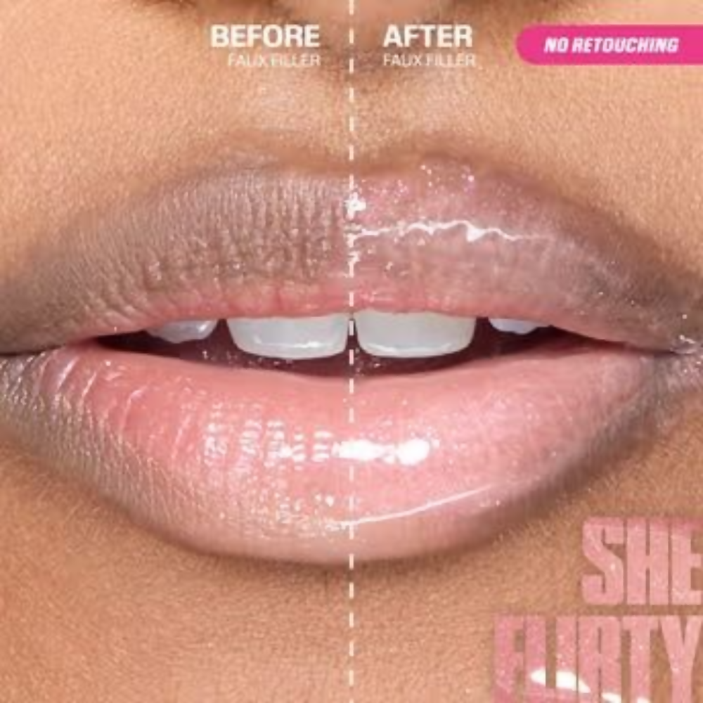 Huda Beauty Icy Nude Faux Filler Lip Gloss - She Flirty | Grocsy