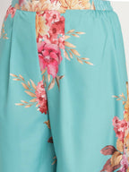 Ahalyaa Women Peach-Coloured Floral Printed Kurta Palazzo Set With Dupatta | Grocsy