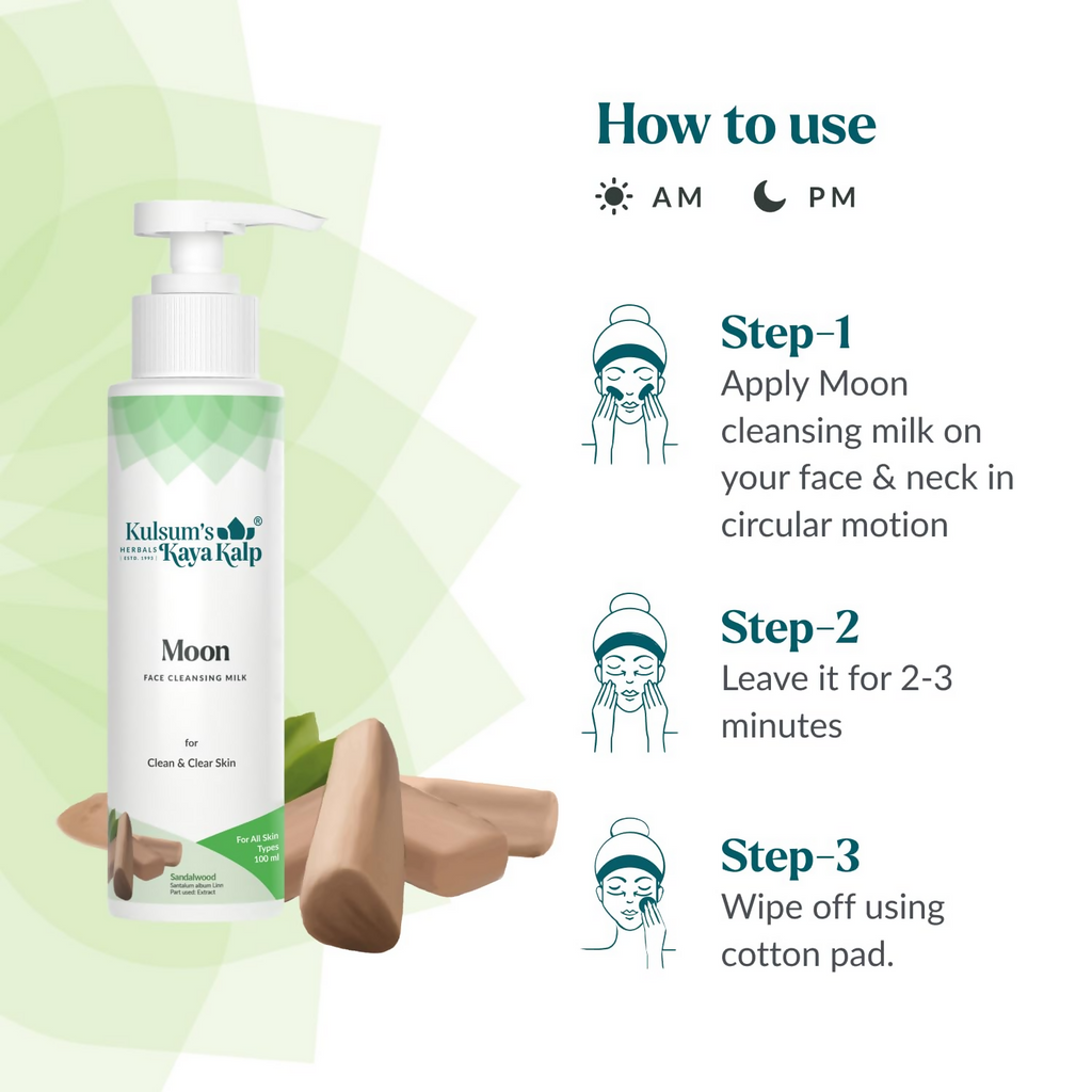 Kulsum's Kaya Kalp Moon Face Cleansing Milk For Clean & Clear Skin | Grocsy