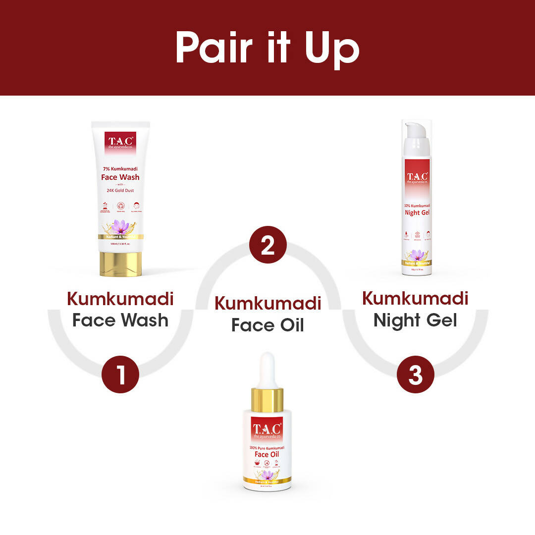 TAC - The Ayurveda Co. 10% Kumkumadi Night Gel for Glowing Skin | Grocsy