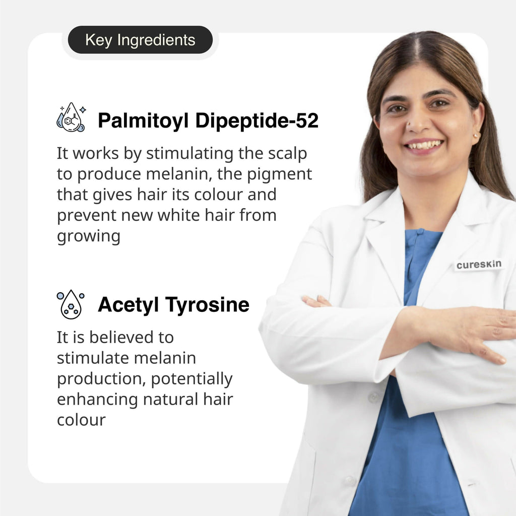 Cureskin Dark Pro Hair Solution Natural Hair Darkener with Colour Protection | Grocsy