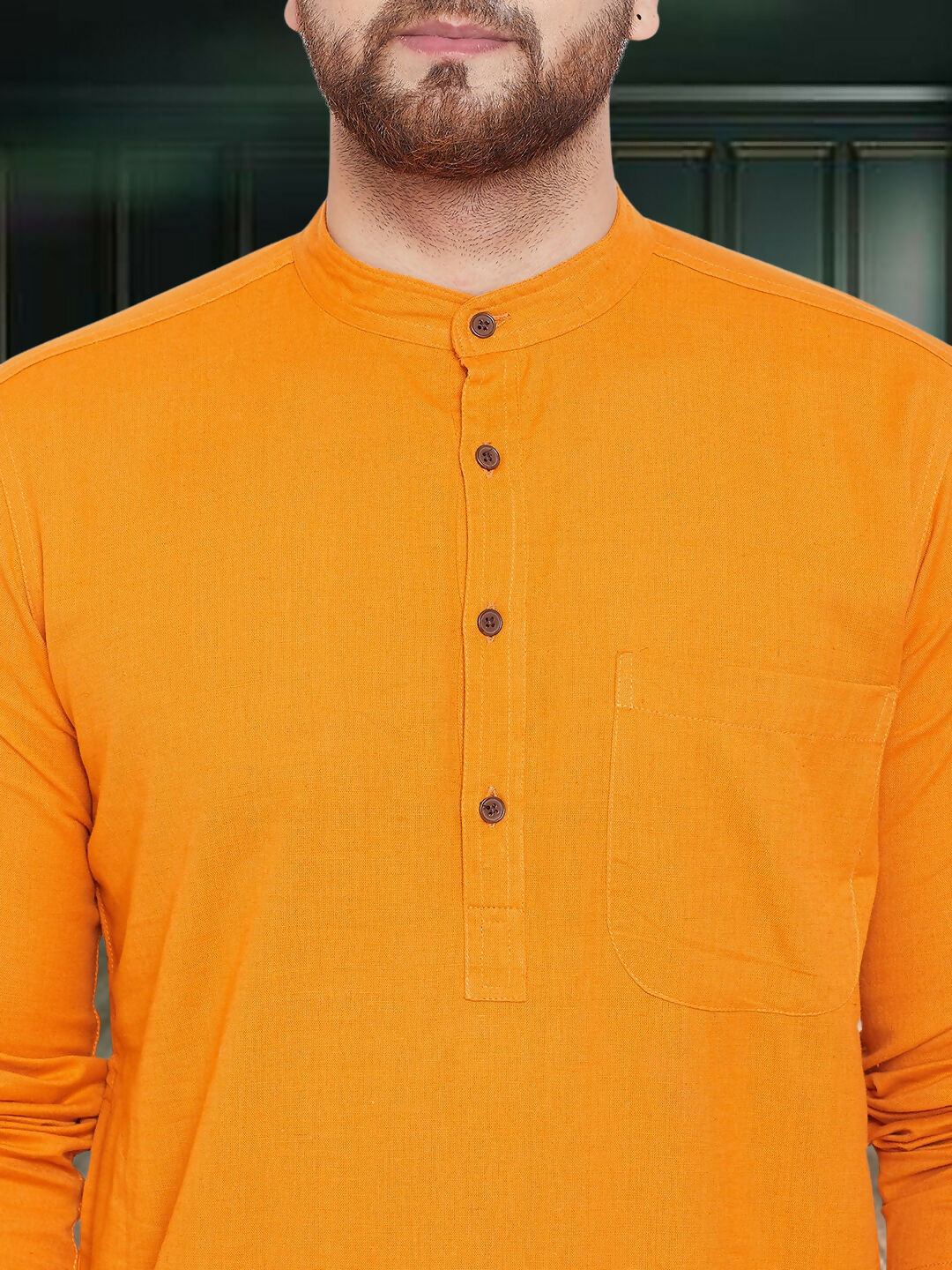 Even Apparels Men's Pure Cotton Yellow Kurta | Grocsy