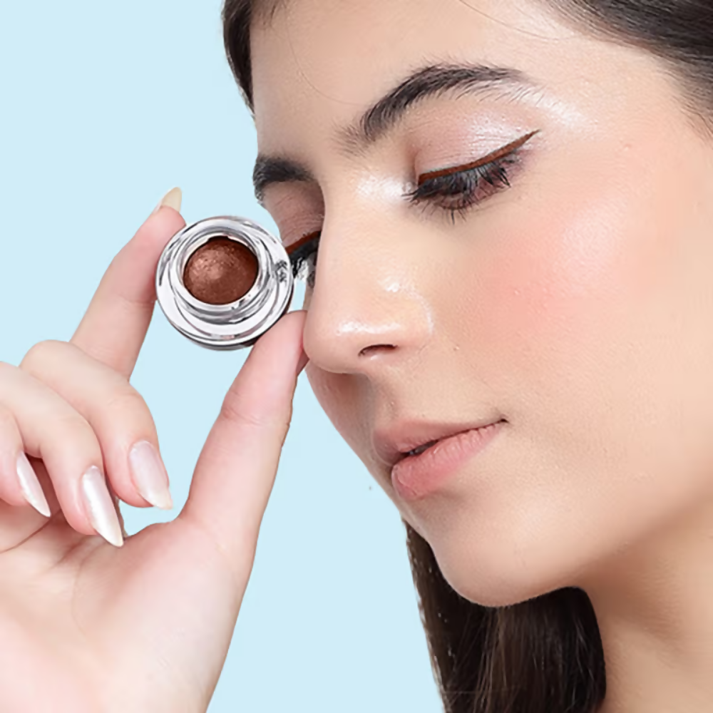 Ronzille 36Hr Waterproof And Smudge Proof Long Wear Gel Eyeliner With Brush - Black And Brown | Grocsy