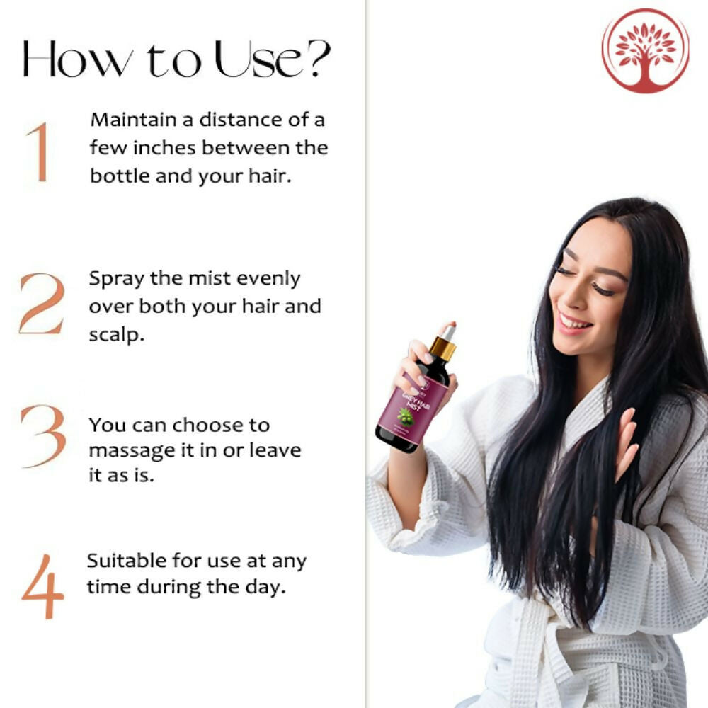 Ivory Natural Hair Mist For Greys Organic For Early Greying & Achieve Natural Black Color | Grocsy
