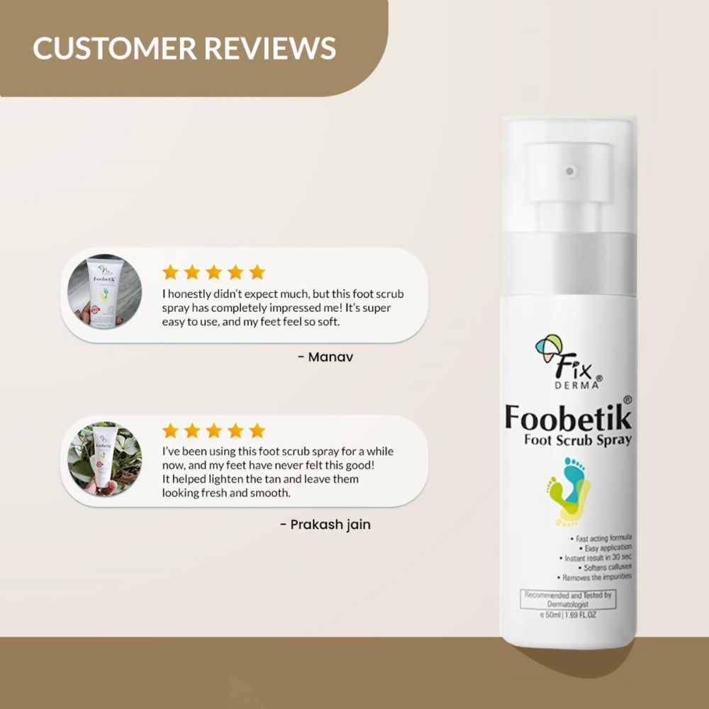 Fixderma Foobetik Foot Scrub Spray | Grocsy