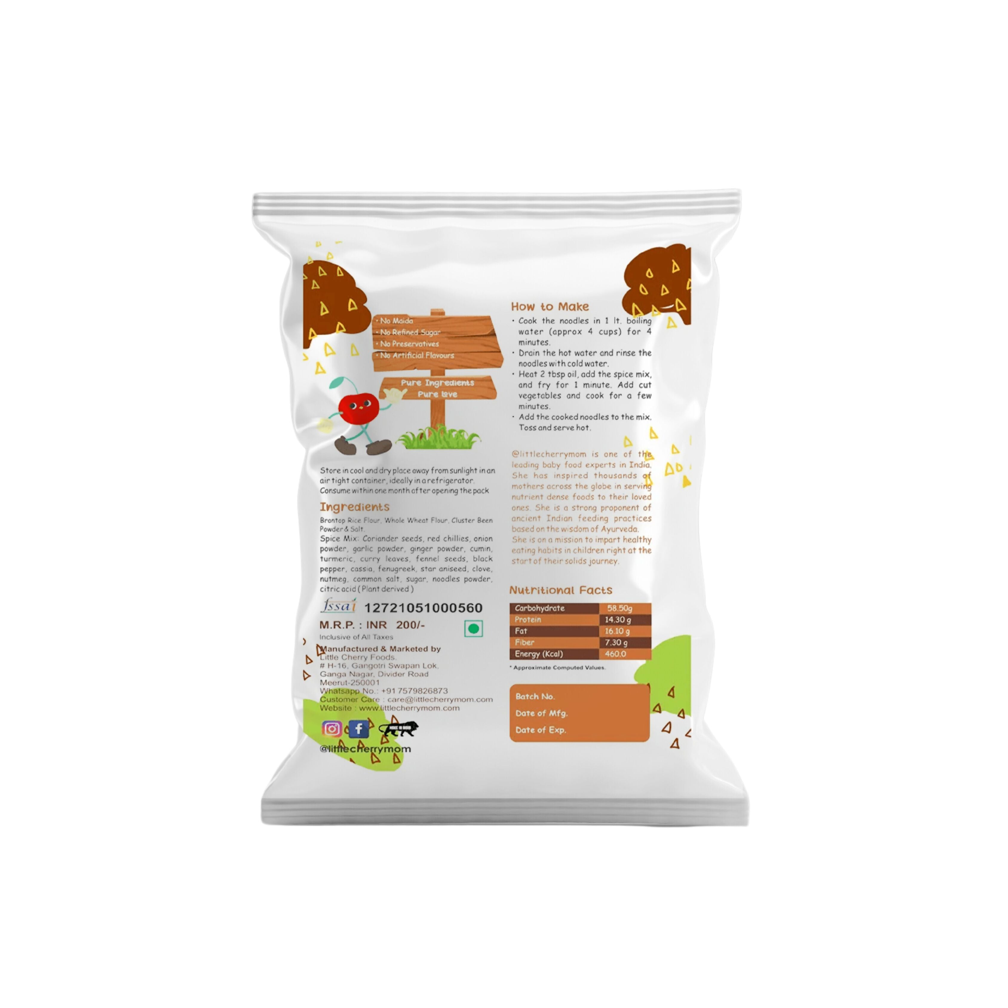 Littlecherrymom Browntop Millet Instant Noodles | Grocsy