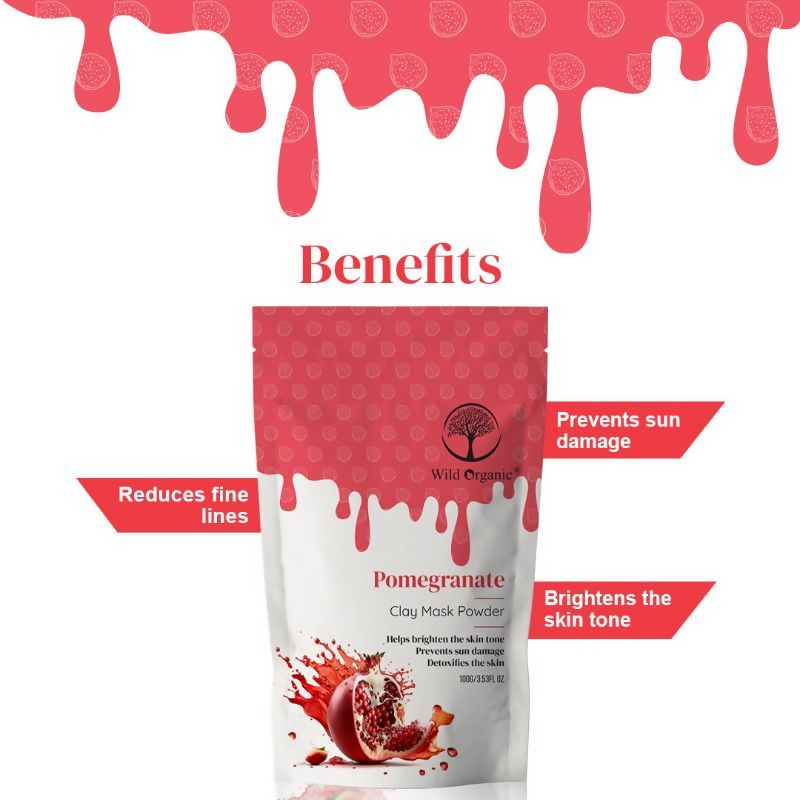 Wild Organic Pomegranate Clay Mask Powder | Grocsy