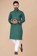 Indian Clothing Men's Green Striped Cotton Kurta - Mahotsav | Grocsy