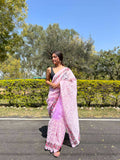 Vamsee Purple Organza Saree | Grocsy