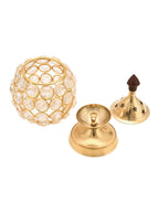 Craftvatika Gold Toned Brass Decorative Akhand Diya Oil Lamp | Grocsy