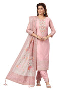Joban Fashion Chanderi Pink Color Kurta Set | Grocsy
