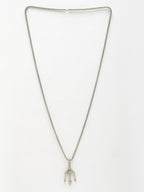 NVR Men's Silver-Plated Stainless Steel Geometric Charm Pendant With Chain | Grocsy