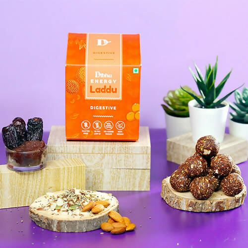 Dibha Digestive Laddu (Vegan, Sugar-Free, Gluten-Free, 100% Natural) | Grocsy