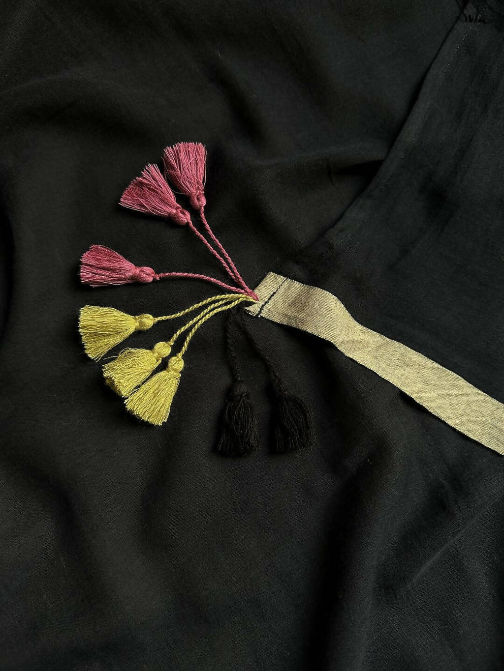Suta Black Solid Mul Cotton Saree | Grocsy