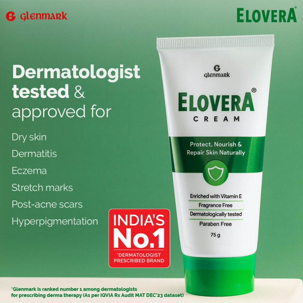 Glenmark Elovera Moisturising Cream For Dry Skin | Grocsy