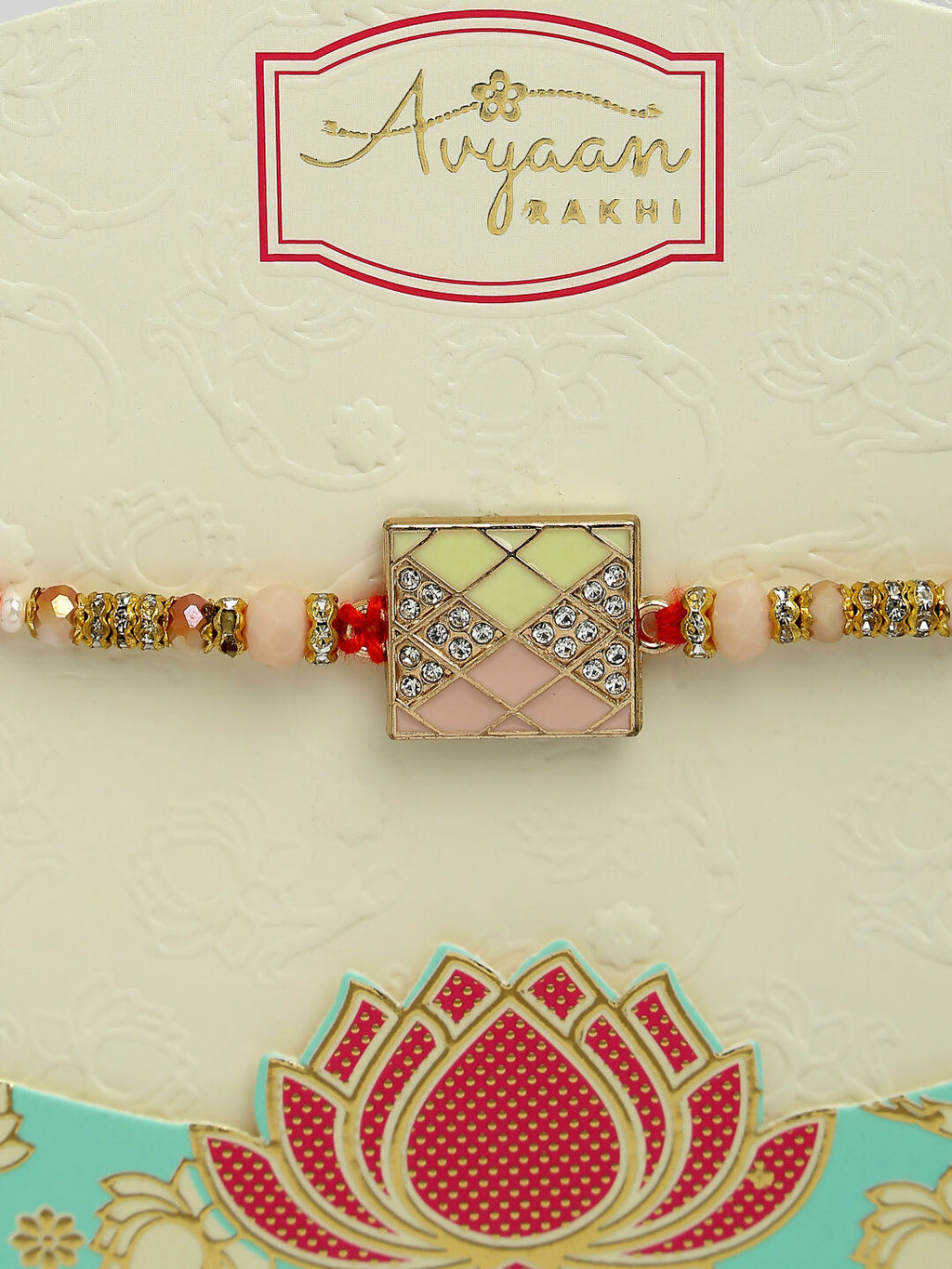 NVR Men Set of 2 Multicolor Stone-Studded Rakhi With Roli Chawal | Grocsy