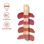 MyGlamm Super 4 Liquid Lipstick Stack - Nude Mood | Grocsy