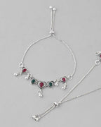 VOJ Set of 2 Traditional Heart Shaped Designer Anklet | Grocsy