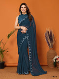 Partywear Designer Rama Georgette Fancy Saree - Starwalk | Grocsy