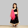 Pink Cow Fashions Black Ghagra Choli With Pink Dupatta | Grocsy