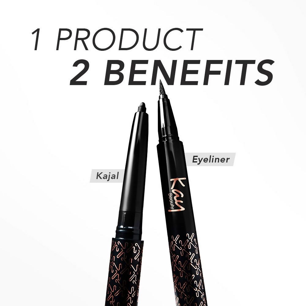 Kay Beauty Intense Black 24H Kajal Eyeliner Duo | Grocsy