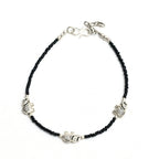 Mominos Fashion Kamal Johar Oxidised Elephant Design Silver/Black Anklets | Grocsy