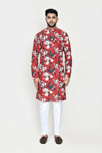 Joban Fashion Maroon Colored Rayon Based With Thread & Sequence Work Fabric Kurta With Straight Fit Pant | Grocsy