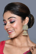 Joban Fashion Women Kundan Pearl Golden White Earrings | Grocsy