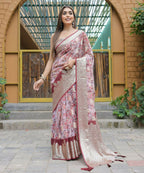 Vamsee Dhruvini Baby Pink Georgette Saree | Grocsy