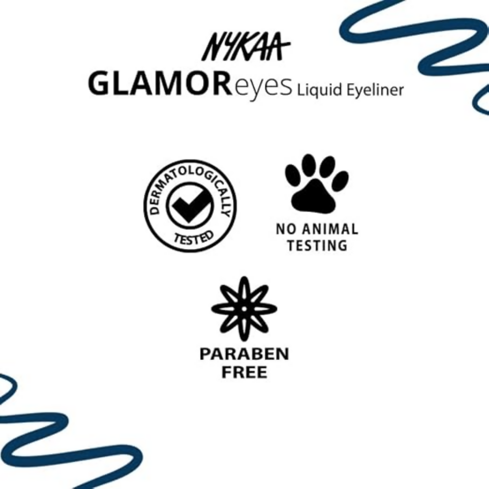 Nykaa Glamoreyes Waterproof & Smudgeproof Coloured Natural Liquid Eyeliner - Blue | Grocsy