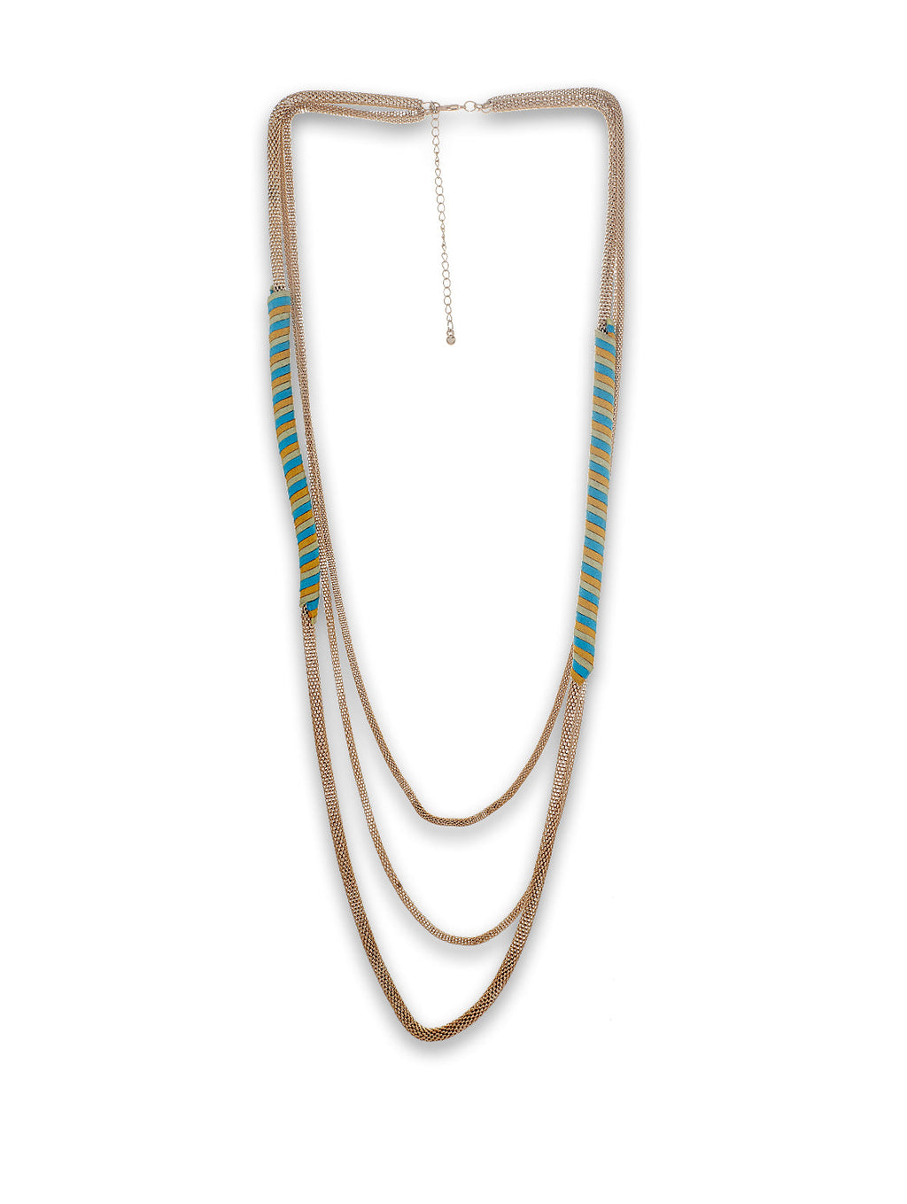 Gold-Polished Alloy Neon Strands Necklace - The Pari | Grocsy