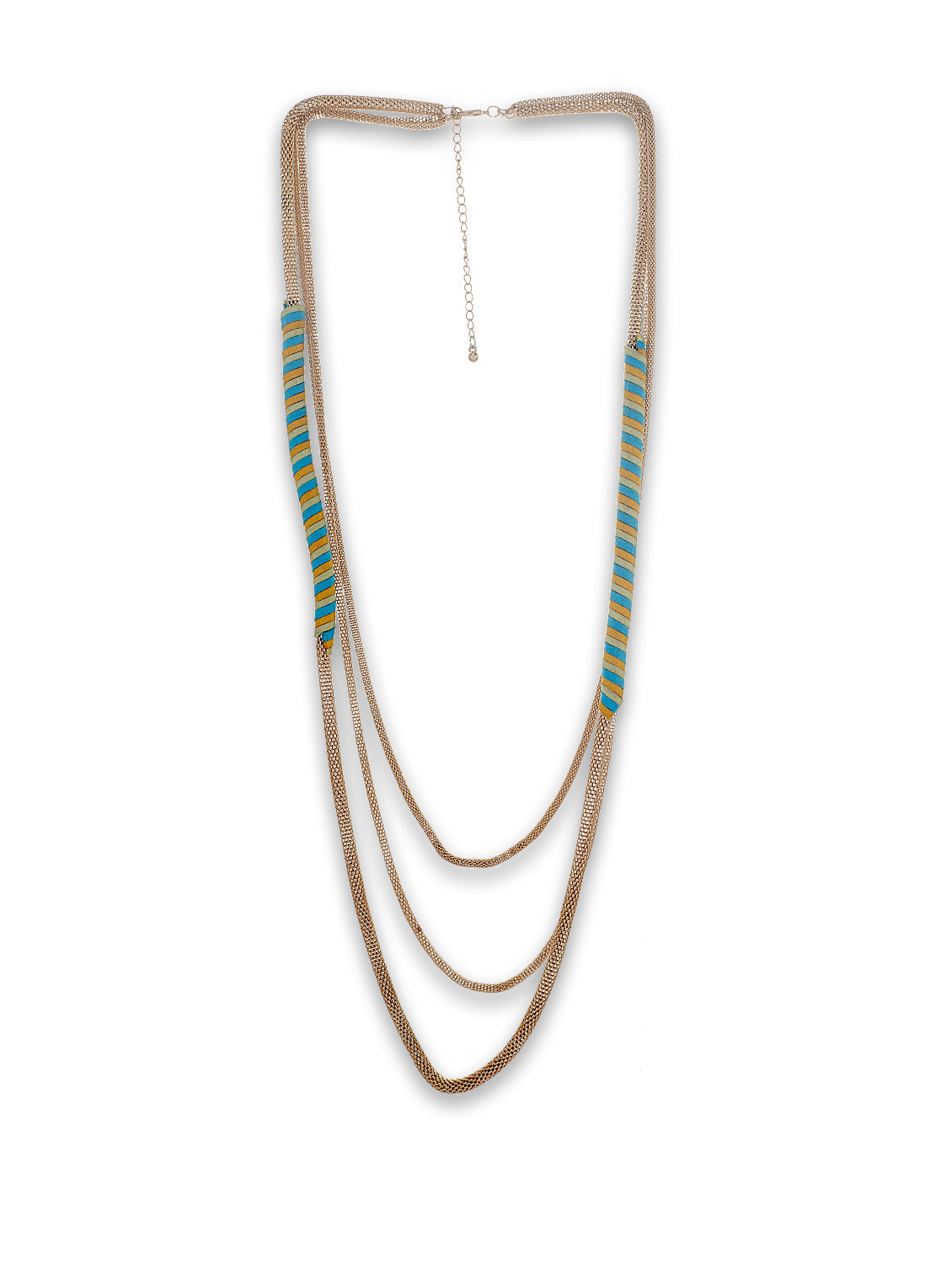 Gold-Polished Alloy Neon Strands Necklace - The Pari | Grocsy