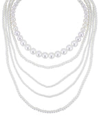 Gold-Polished Alloy Layered Pearl Elegant Necklace - The Pari | Grocsy